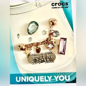 Croc Elevated Gem Jibbitzs, 3 Charms and a Chain Charm